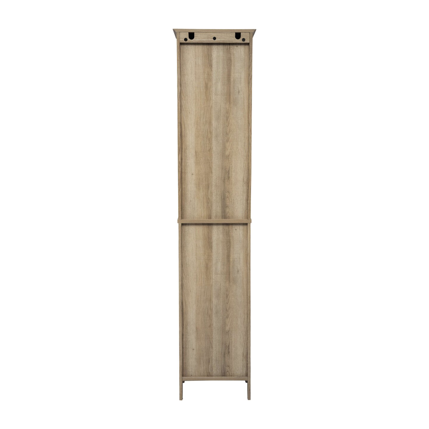 Merrick Lane Delilah Slim Linen Tower Organizer with Storage Drawer, Upper and Lower Cabinets with Magnetic Closure Doors and Open Shelf