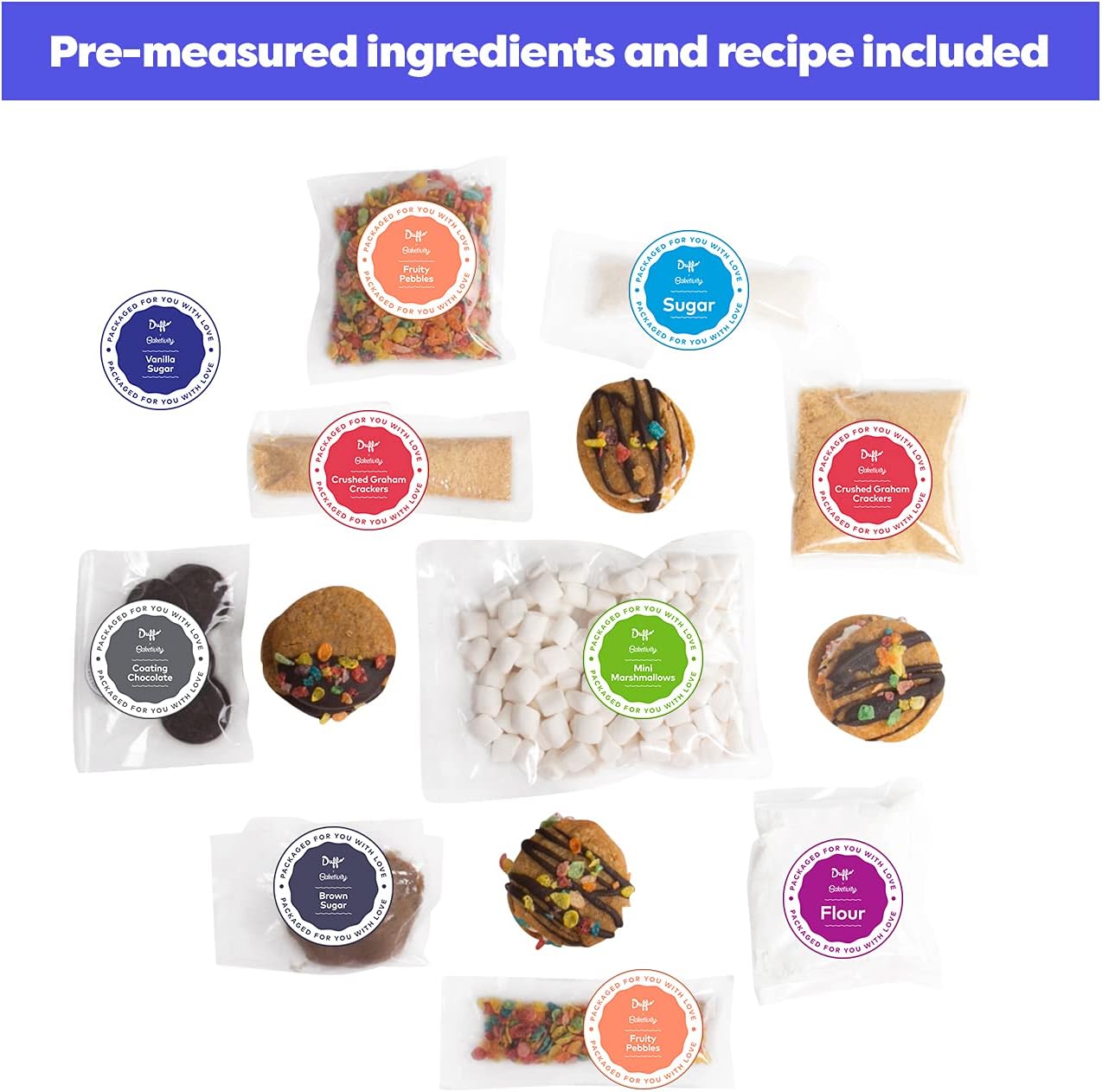 Duff Goldman DIY Baking Set for Kids by Baketivity - Bake Delicious S’mores Sandwich Cookies with Premeasured Ingredients | Best Family Fun Activity, Great Gift for Girls, Boys, Teens, and Adults