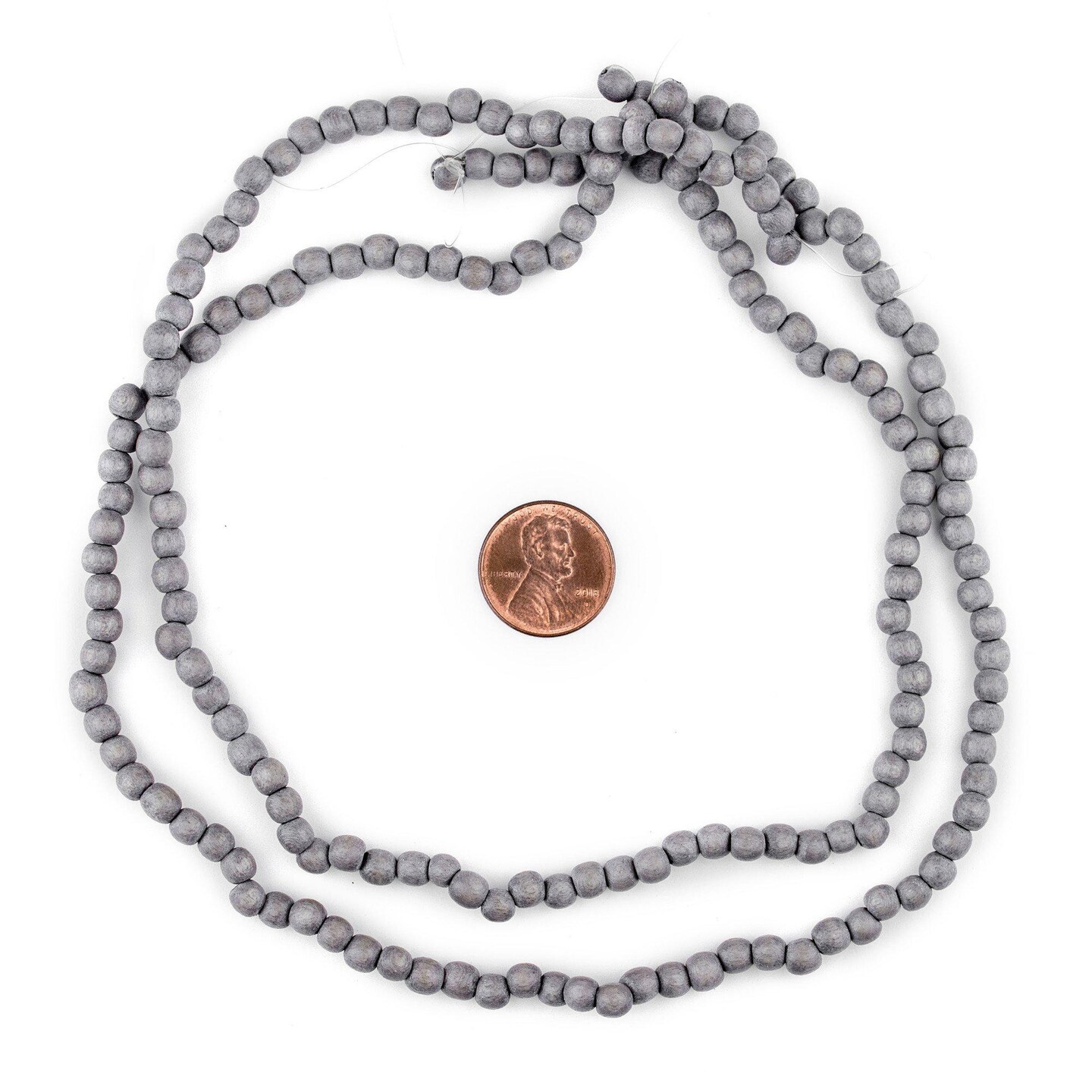 The Bead Chest Natural 5mm Wooden Beads in Grey for Jewelry Making – Round Loose Wood Spacer Beads I Approximately 90 Beads