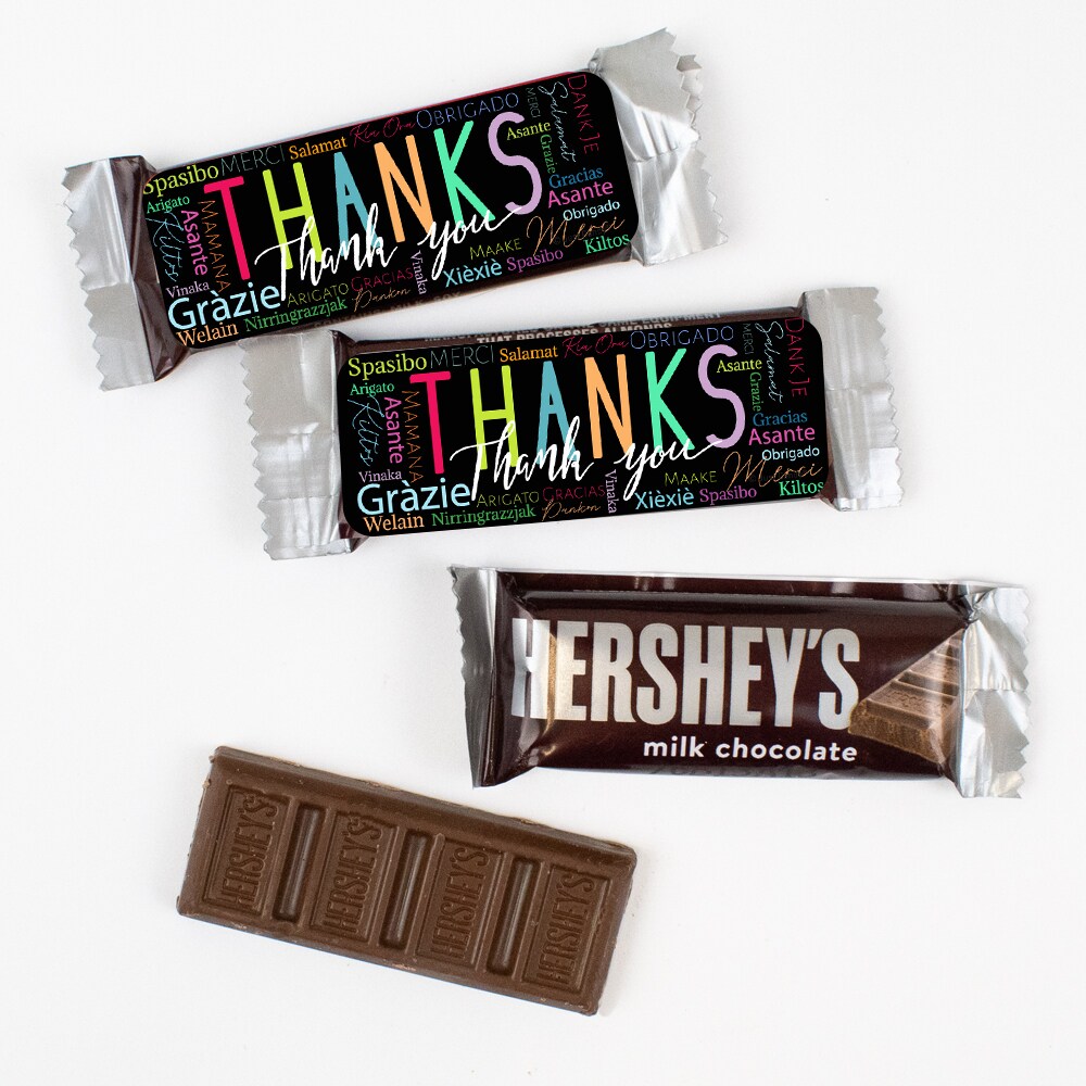 44 Pcs Bulk Thank You Candy Hershey&#x27;s Snack Size Chocolate Bar Employee Appreciation (19.8 oz, Approx. 44 Pcs) - Thanks