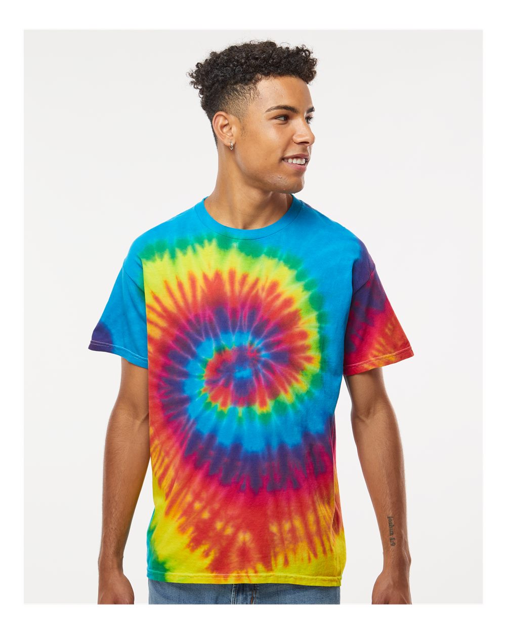 Colortone&#xAE; Multi-Color Tie-Dyed Crewneck Short Sleeve T-Shirt