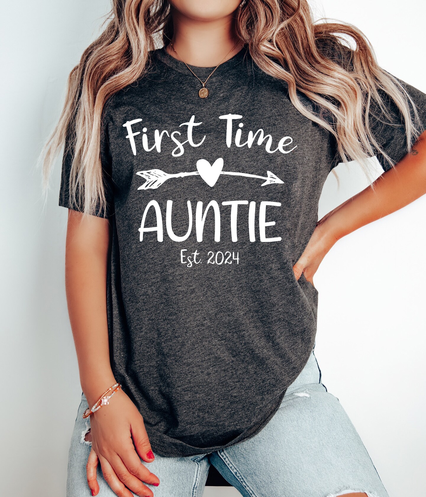 First Time Auntie Shirt Bella Canvas, Customizable Aunt Shirt, Aunt Tee ...