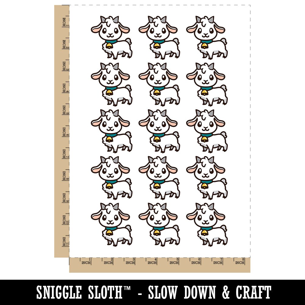 Darling Goat Farm Animal Temporary Tattoo Water Resistant Fake Body Art Set Collection (1 Sheet)