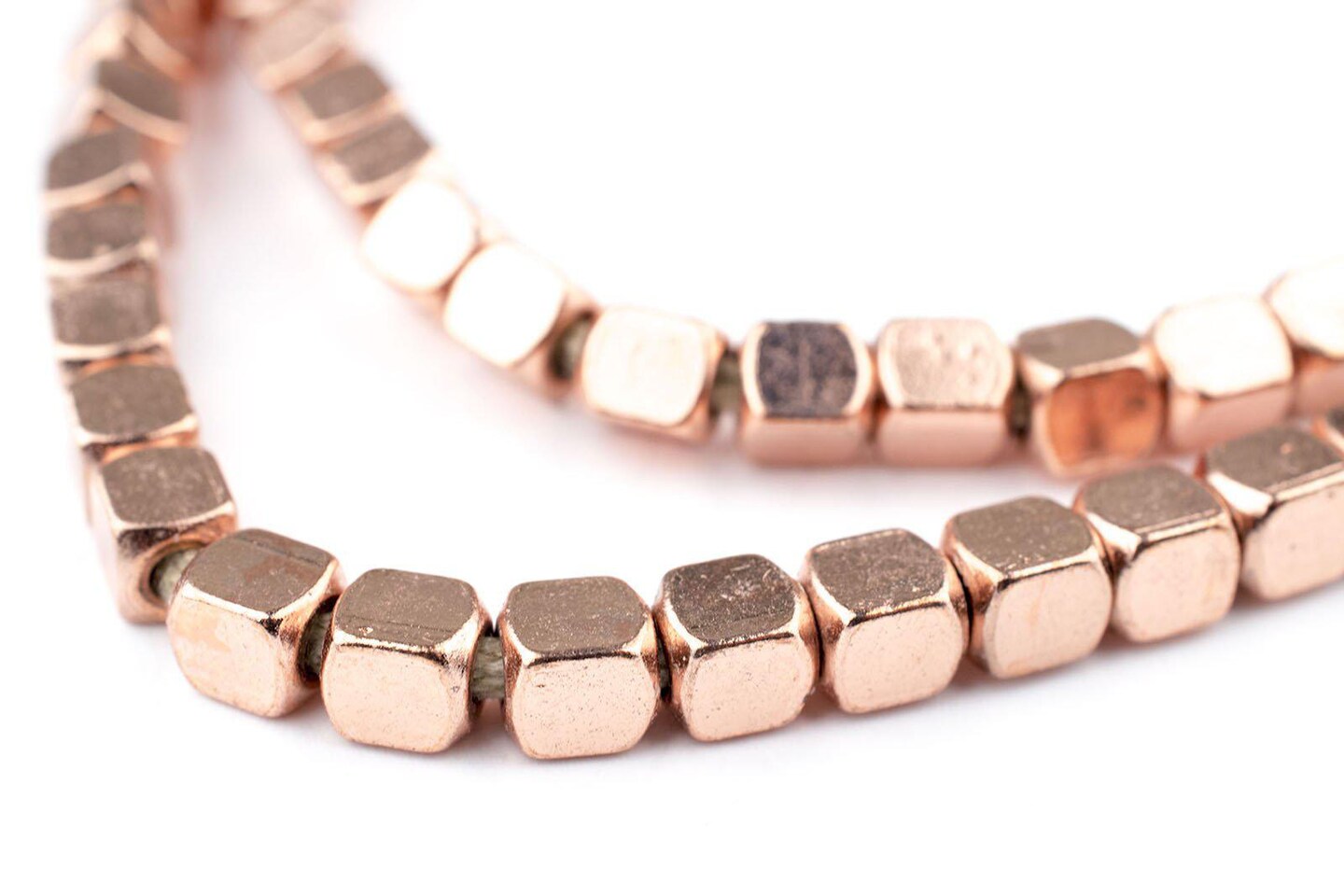 TheBeadChest Copper Cube Beads 5mm Large Hole 24 Inch Strand