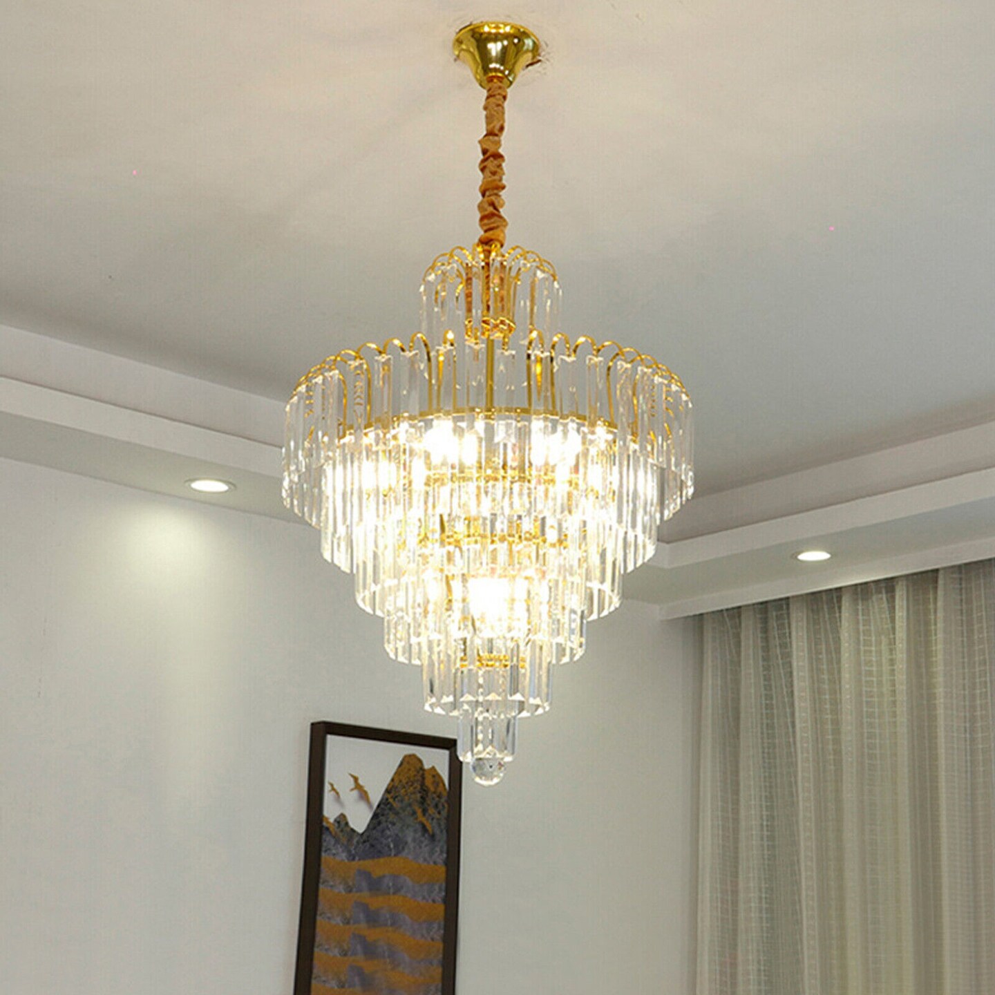Kitcheniva Modern Elegant Crystal Chandelier Pendant Lamp