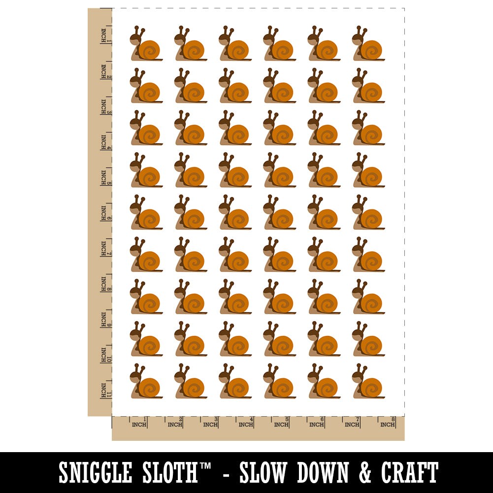 Snail Slow Solid Temporary Tattoo Water Resistant Fake Body Art Set Collection (1 Sheet)