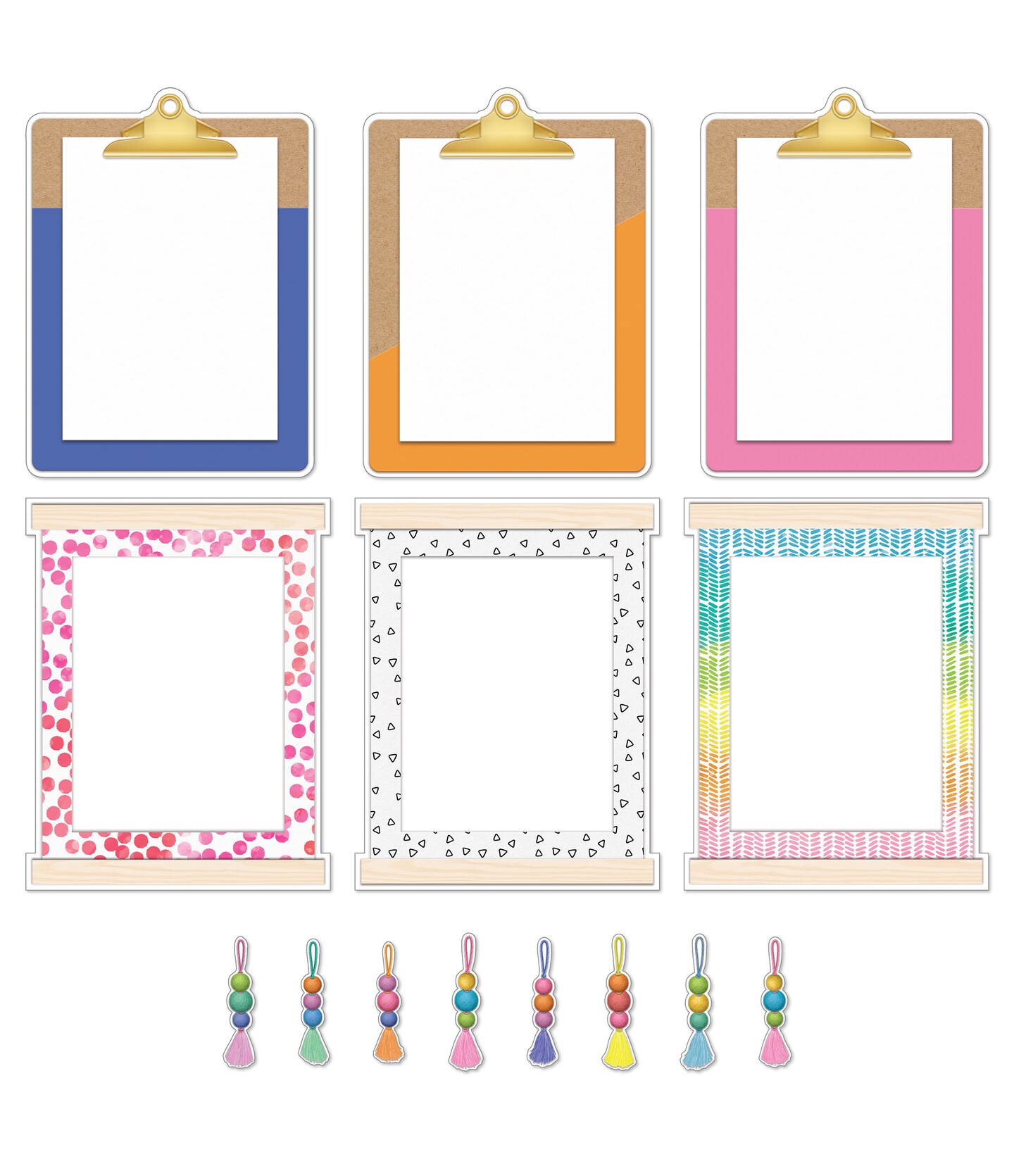 Carson Dellosa Creatively Inspired 17-Piece Classroom Display Bulletin Board Set, Colorful Clipboards, Frames, Bulletin Board Decorations, Inspirational Colorful Classroom Décor