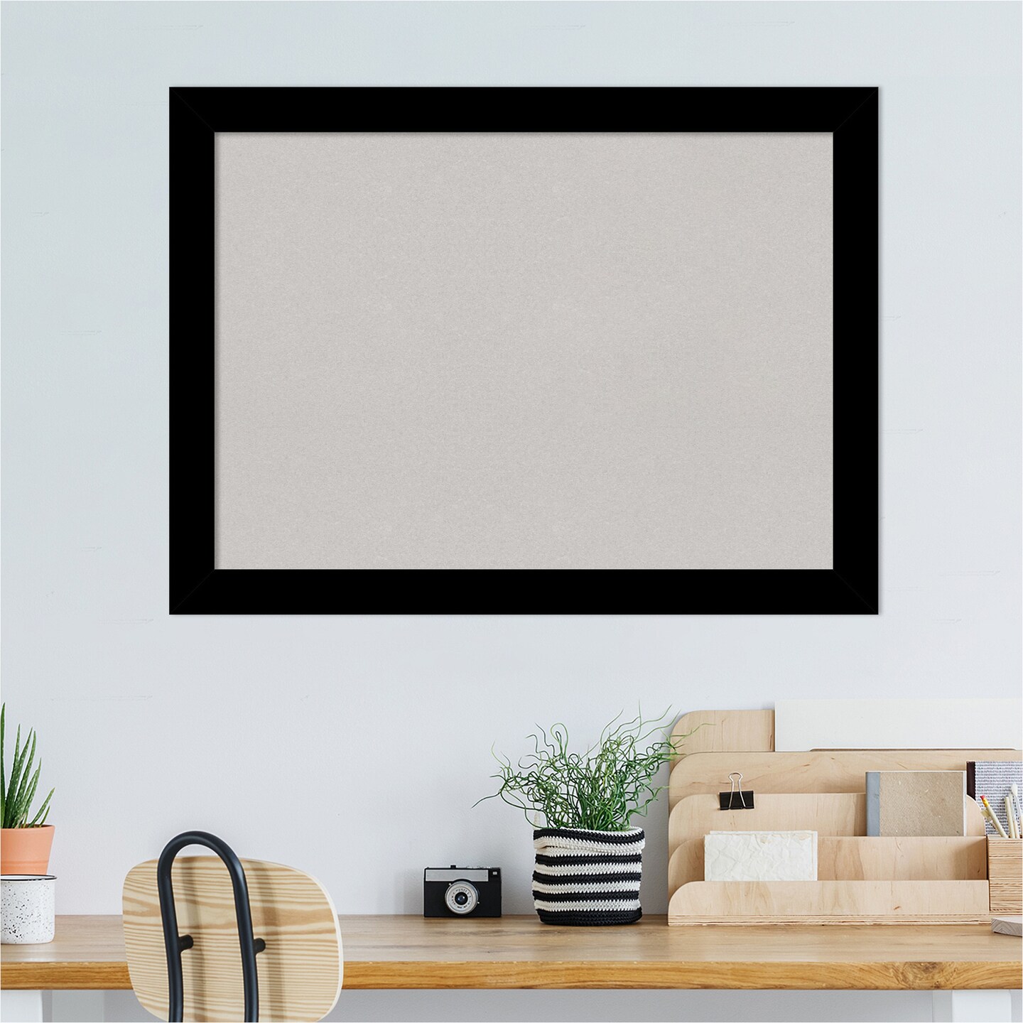 Brushed Framed Corkboard, Grey Cork