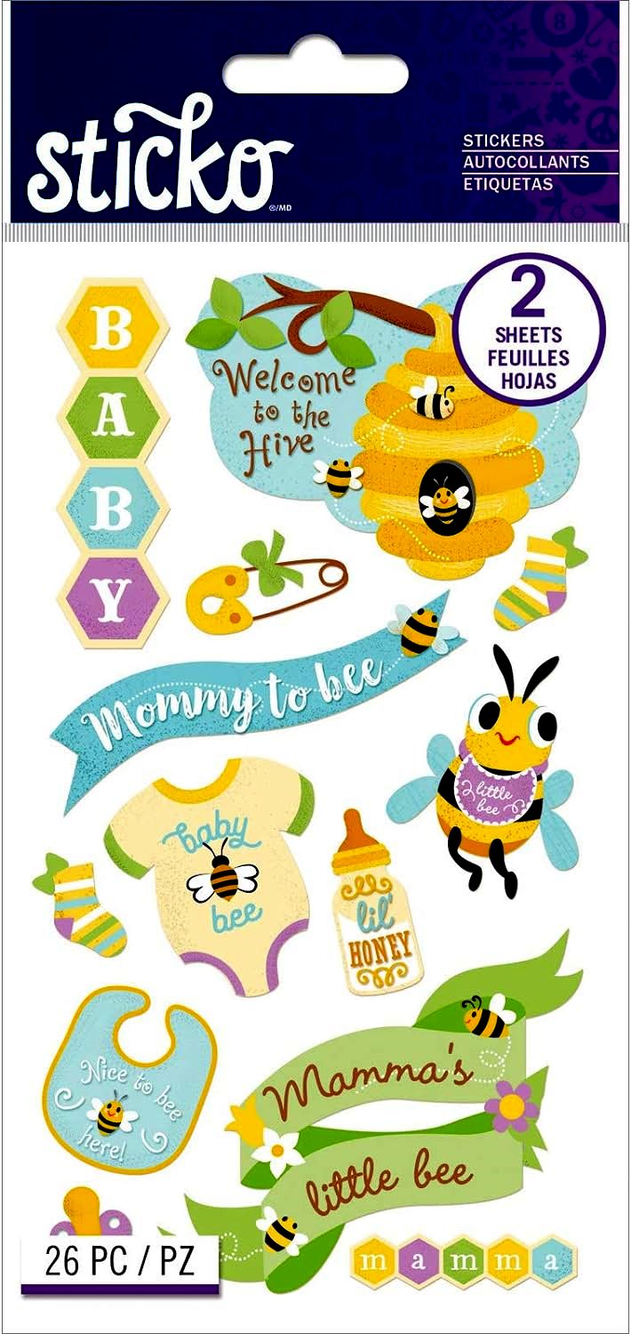 Sticko Baby Beehive Stickers-2 Sheet Set