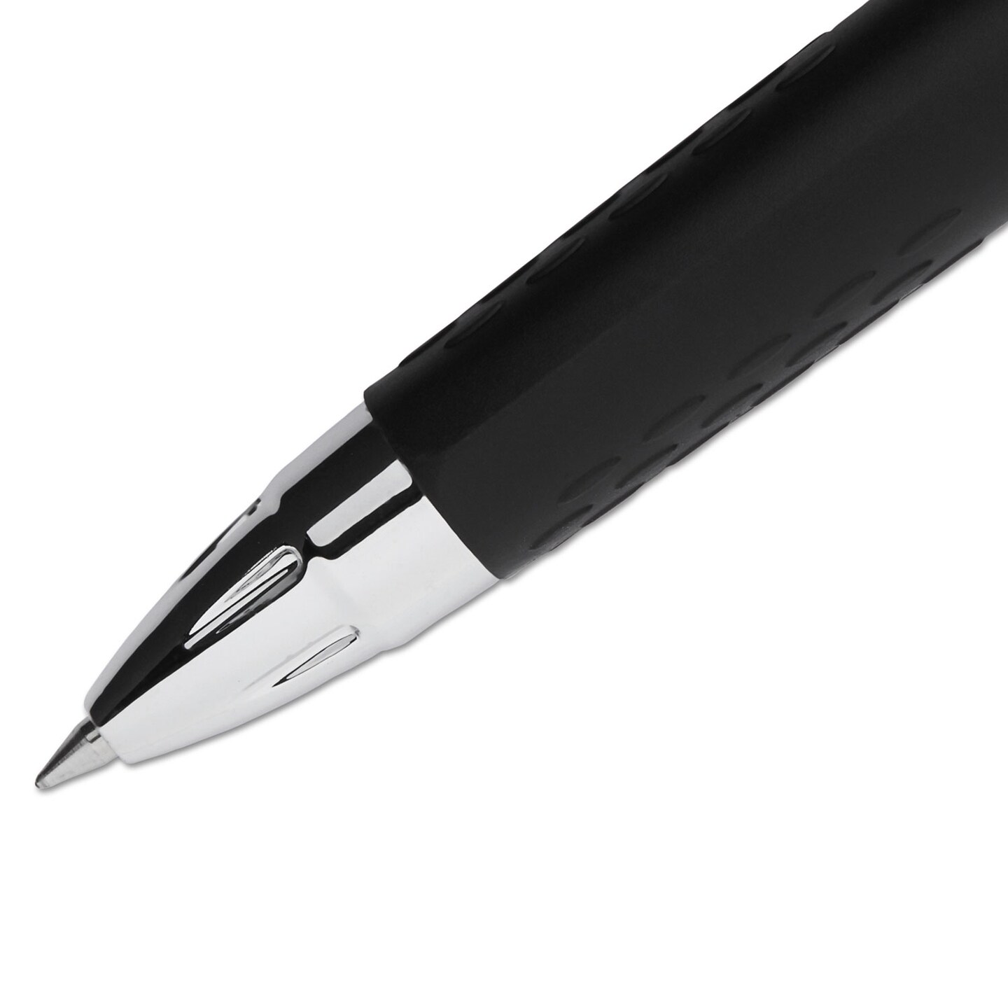 Uni-Ball Signo 207 Retractable Gel Pen, Micro 0.5mm, Black Ink, Smoke/Black Barrel, Dozen