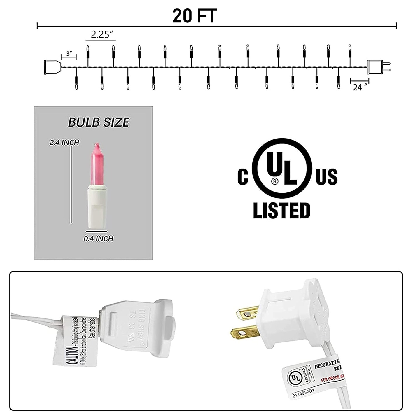 20 FT 100 Pieces Easter Mini String Lights, Connectable Plug in Incandescent String Lights White Wire for Indoor Outdoor Party Yard Holiday Home Easter Decorations, Multi-Colored