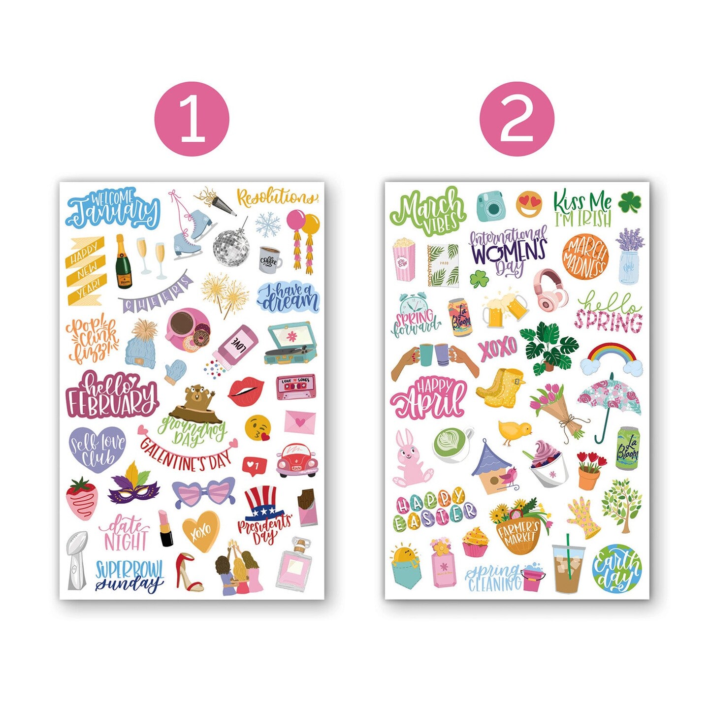 bloom daily planners Sticker Sheets, Holiday Planner Stickers