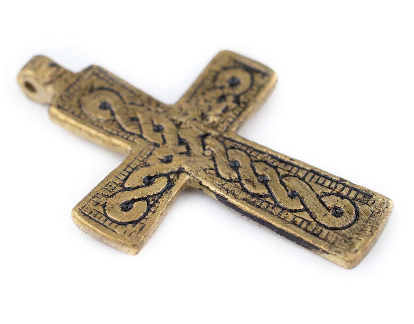 Brass Ethiopian Coptic Cross Pendant, African Abyssinian Design, Orthodox Christian Pendant for Jewelry, The Bead Chest