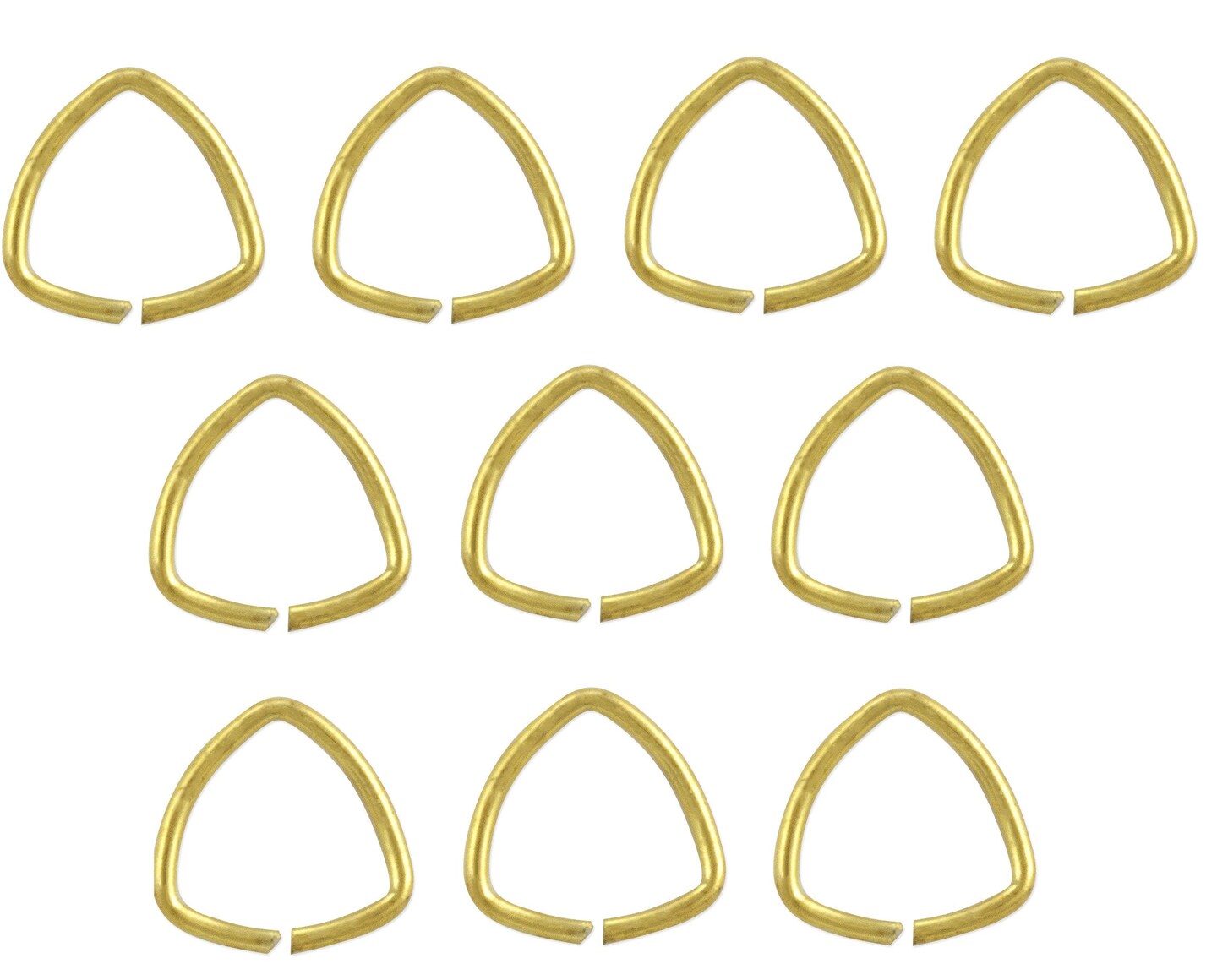 JewelrySupply Triangle Shaped Open Jump Rings - 7mm Gold Plated (10-Pcs)