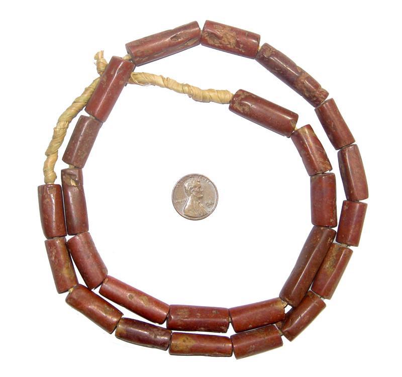 Natural Bauxite Beads - Full Strand of African Stone Beads - The Bead Chest