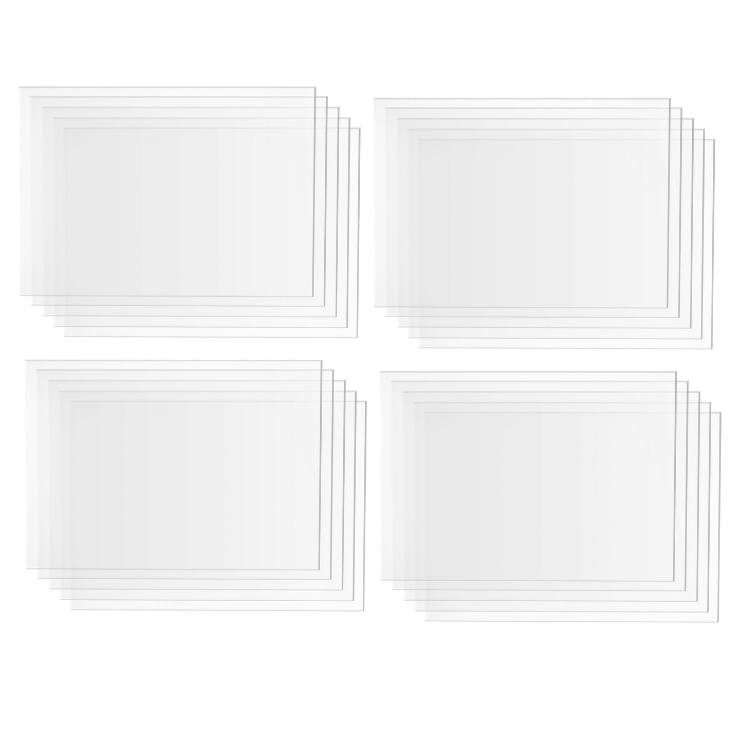 CraftyBook 5x7 Acrylic Sheet - 20pk 3mm Clear Glass Acrylic Invitation Blanks