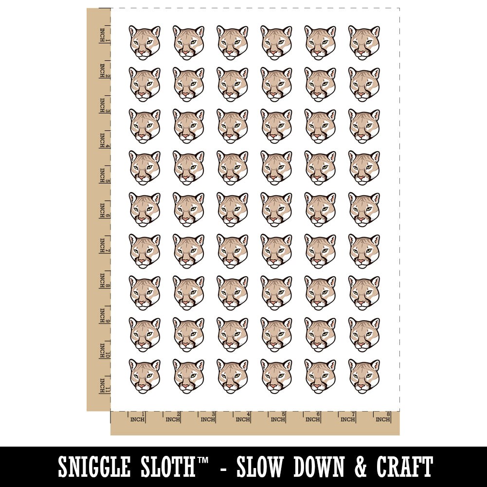 Cougar Head Mountain Lion Temporary Tattoo Water Resistant Fake Body Art Set Collection (1 Sheet)