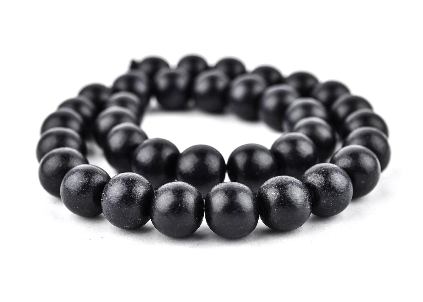 TheBeadChest 12mm Natural Round Wood Beads, Wooden Beads Loose Wood Spacer Beads for DIY Jewelry Making, 4 Sizes (8mm, 10mm, 12mm, 20mm) - Black