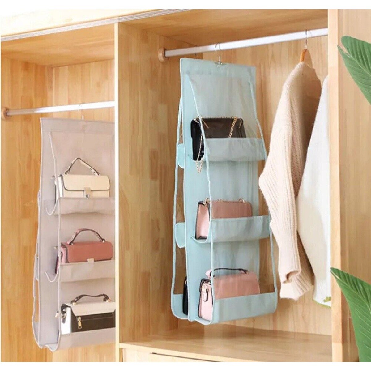 Hanging Handbag Organizer with 6 Pockets