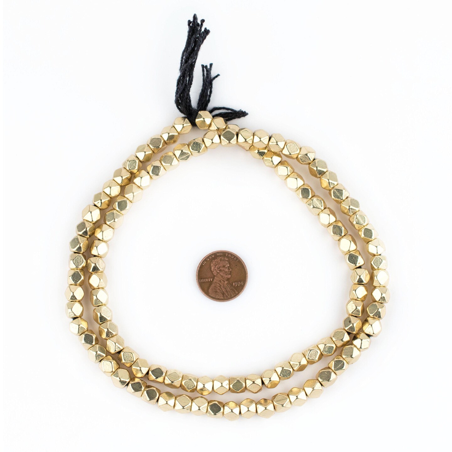 Cornerless Cube Beads - Full Strand of Faceted Ethnic Metal Spacers - The Bead Chest (6mm, Gold)