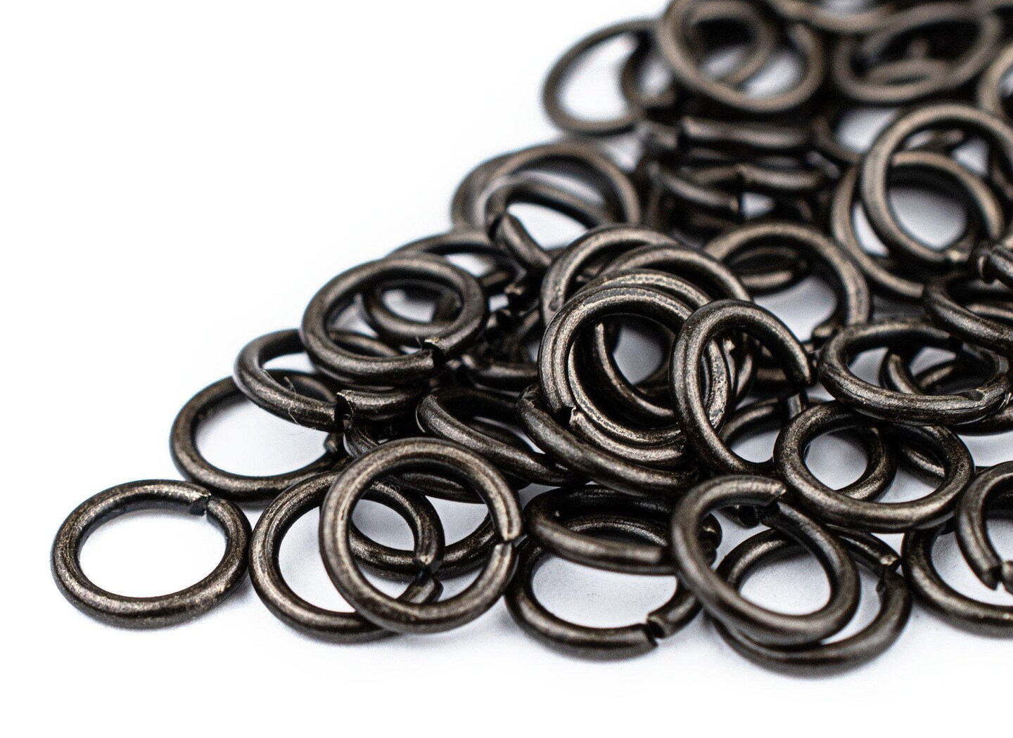 TheBeadChest Black 8mm Round Open Jump Rings, Pack of 100