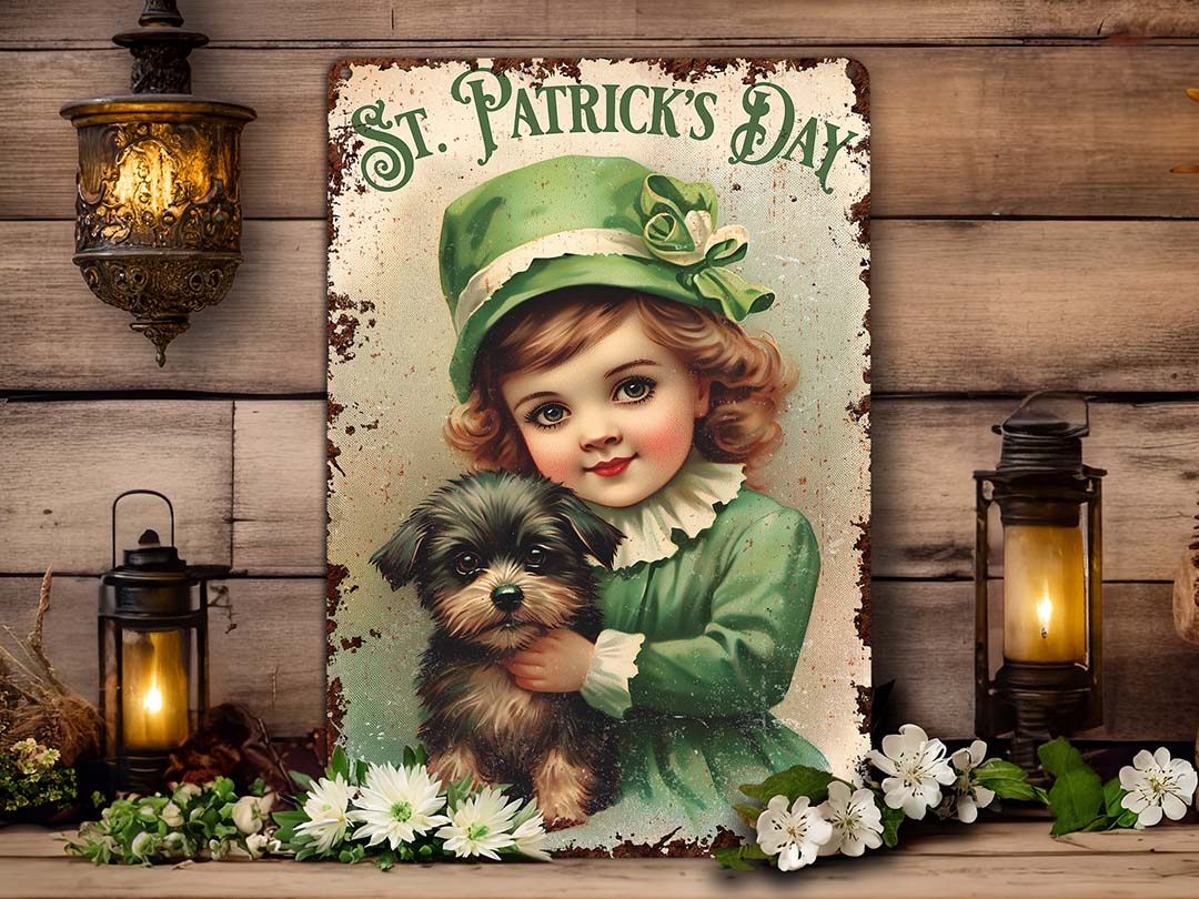 Victorian St Patrick's Day Decor Primitive Wall Art Sign Mantle