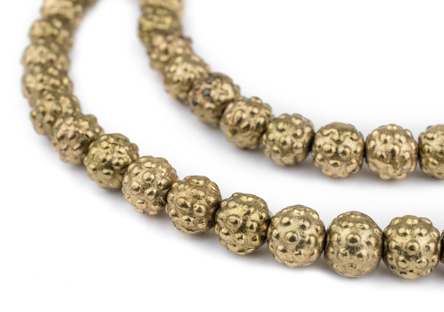 TheBeadChest Brass Yoruba-Style Beads (9mm)