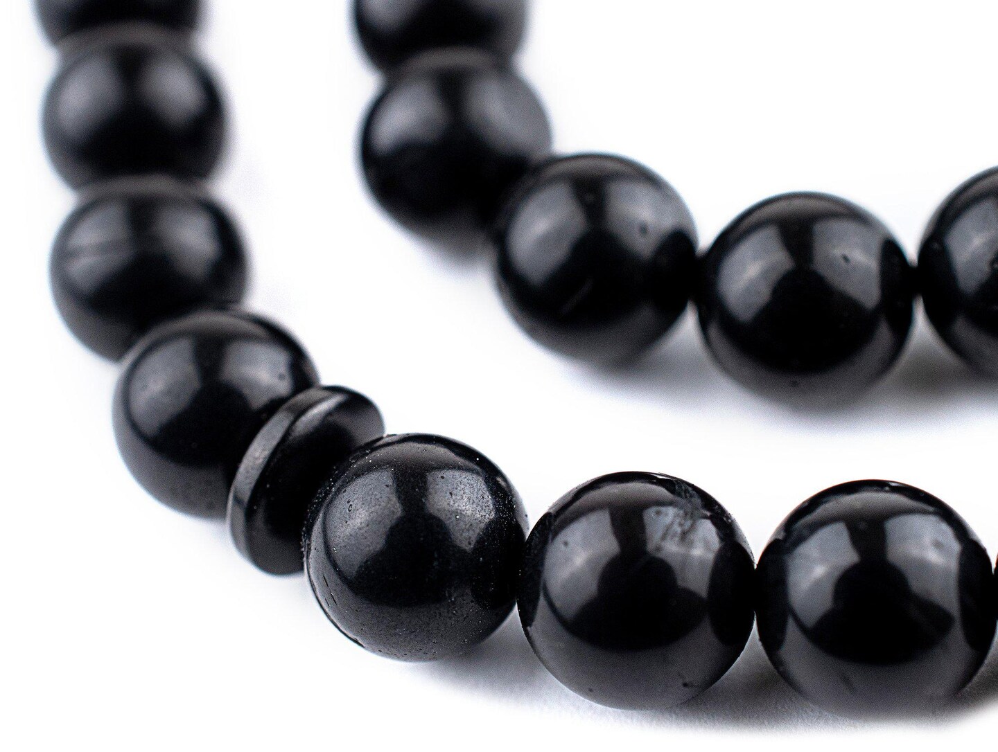 33 Black Round Wooden Arabian Prayer Beads (10mm), Islamic Tasbih, Ramadan Gift, Quality Middle Eastern Beads - The Bead Chest