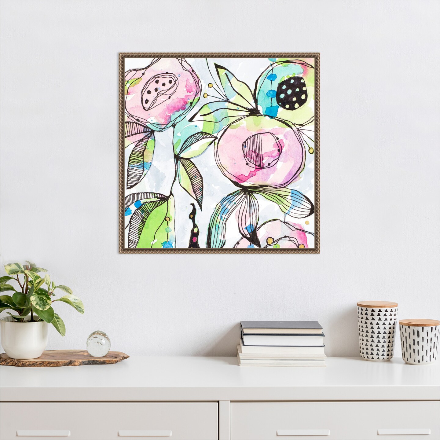 Blooming Summer by Krinlox Framed Canvas Wall Art