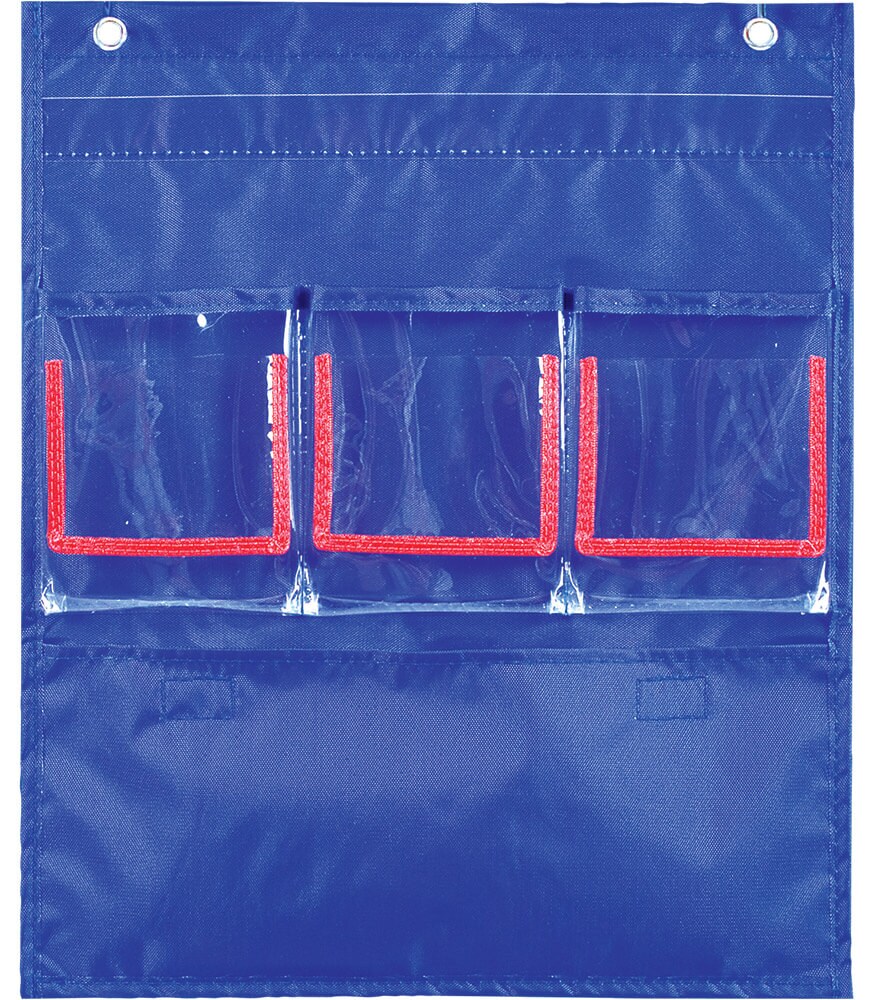 Carson Dellosa  12.75&#x22; x 15.25&#x22; Blue Deluxe Counting Caddy and Place Value Pocket Chart for Classroom, 63 Cards and 200 Straws, Elementary Math Classroom or Homeschool Supplies