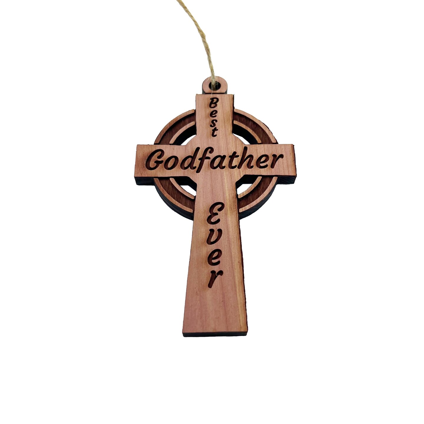 Best Godfather Ever Celtic Cross - Cedar Ornament Best Godfather Ever Celtic Cross - Cedar Ornament