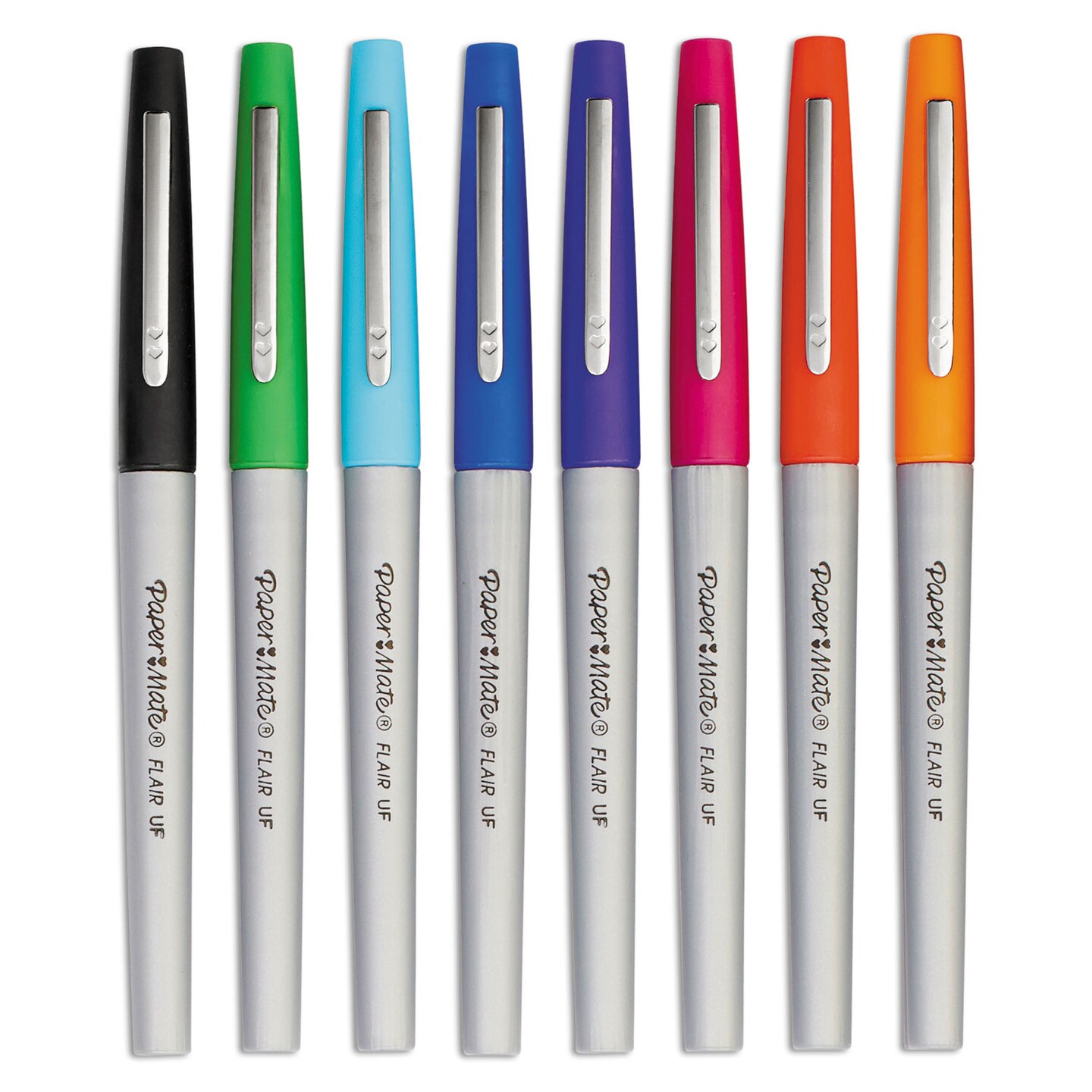 Papermate Flair Felt Tip Stick Porous Point Marker Pen, 0.4mm, Assorted Ink/Barrel, 8/Set