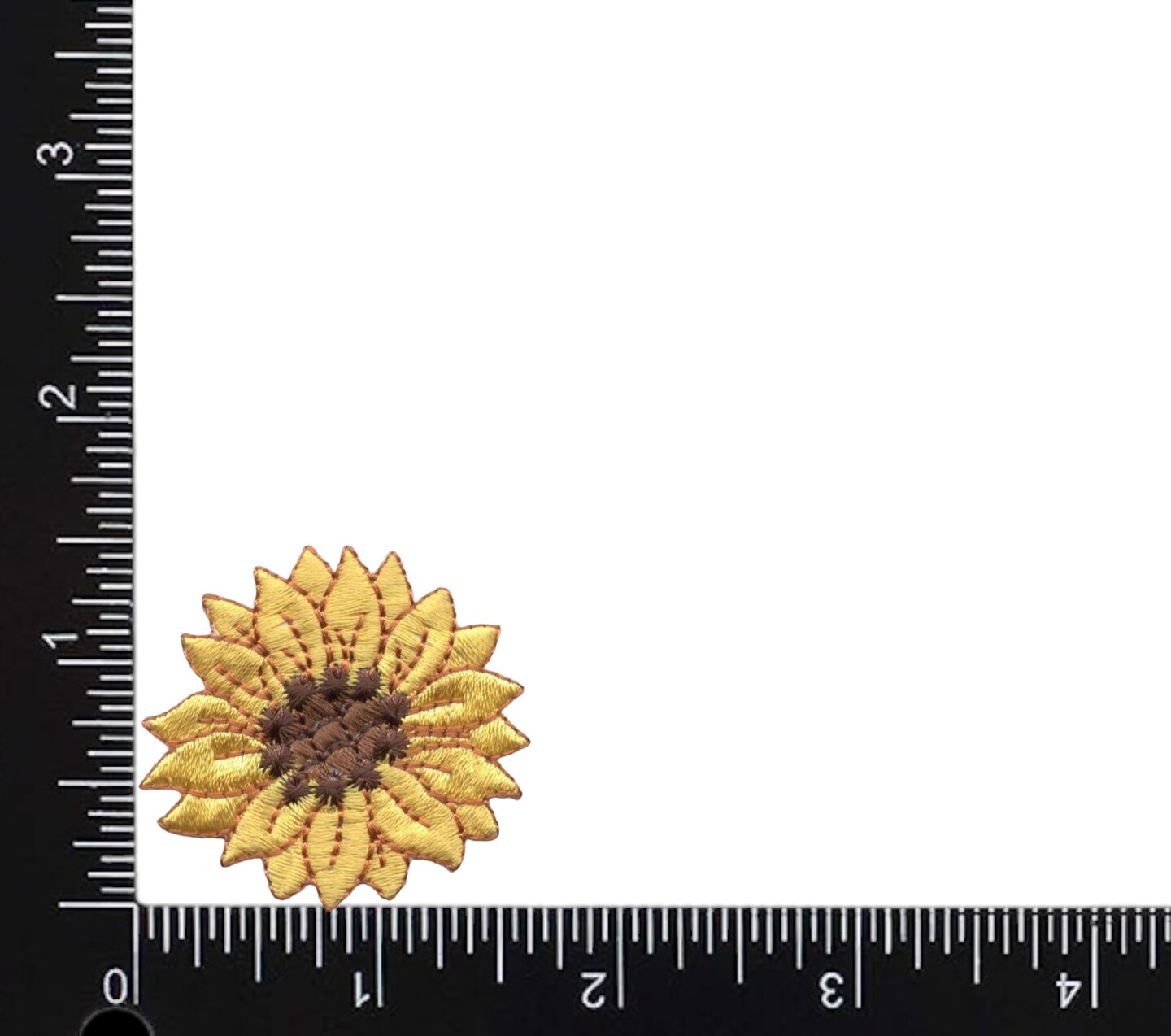 Set of 3, 1.5&#x22; Sunflower, Flowers, Embroidered, Iron on Patch