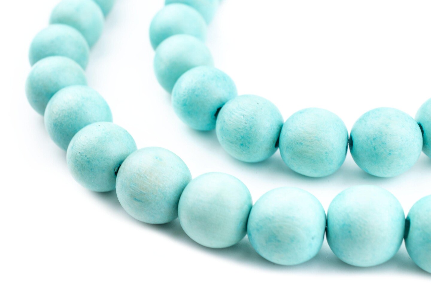 The Bead Chest Natural 16mm Wooden Beads in Green - Turquoise for Jewelry Making – Round Loose Wood Spacer Beads I Approximately 25 Beads