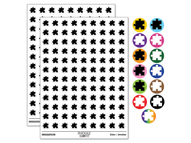 Puzzle Piece Solid 200+ 0.50&#x22; Round Stickers