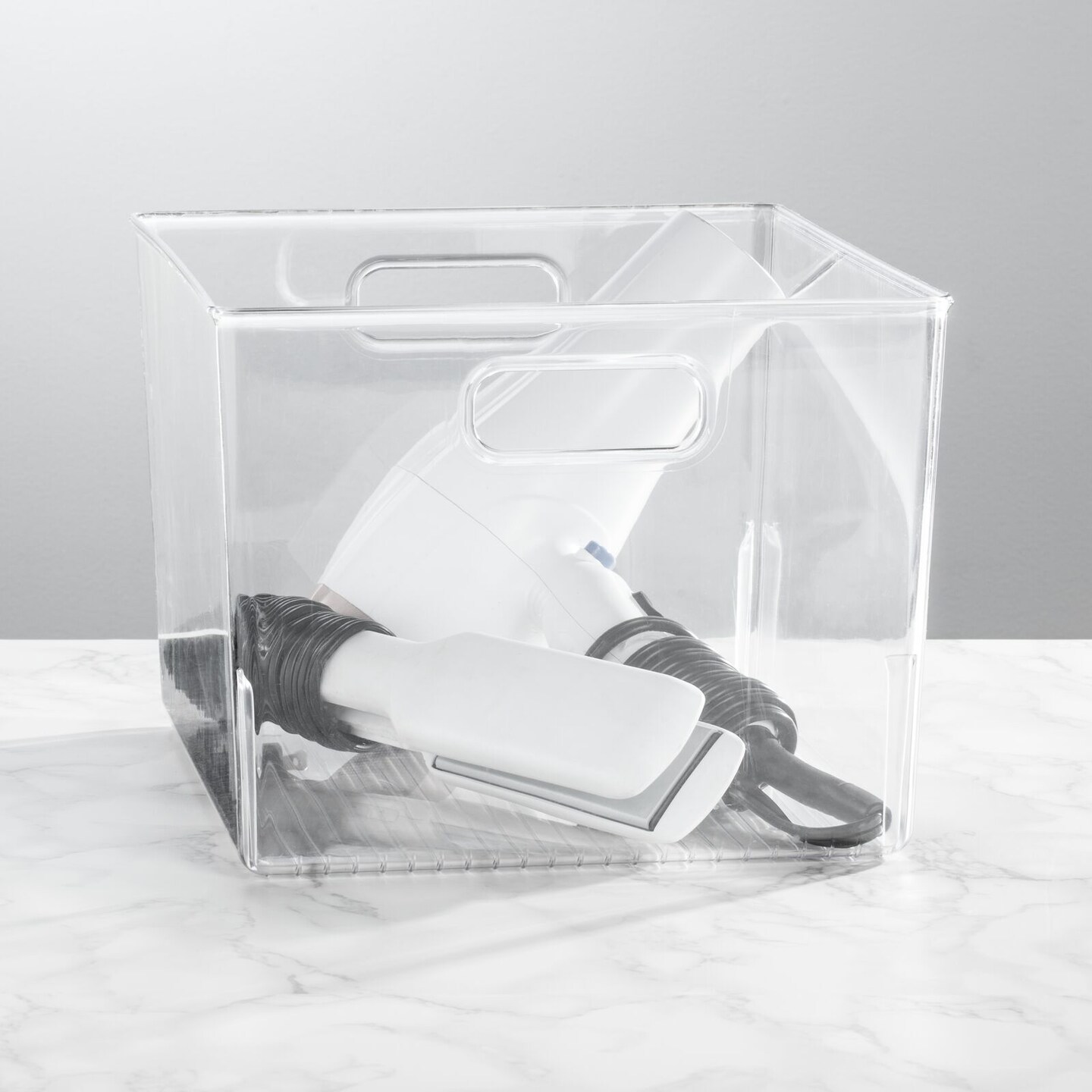 mDesign Plastic Bathroom Vanity Storage Organizer Bin with Handles