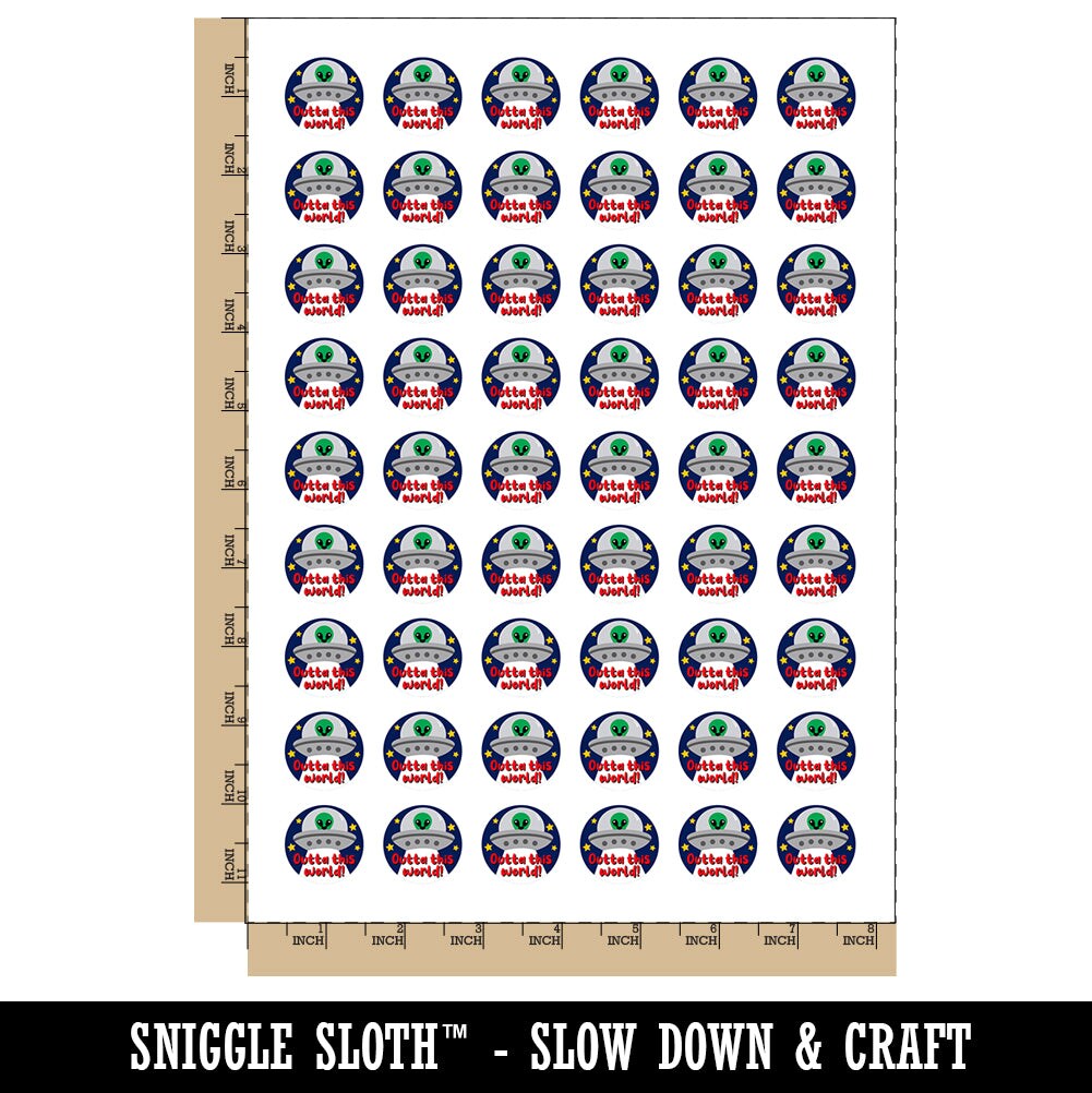 Outta Out of This World Alien Spaceship Temporary Tattoo Water Resistant Fake Body Art Set Collection (1 Sheet)