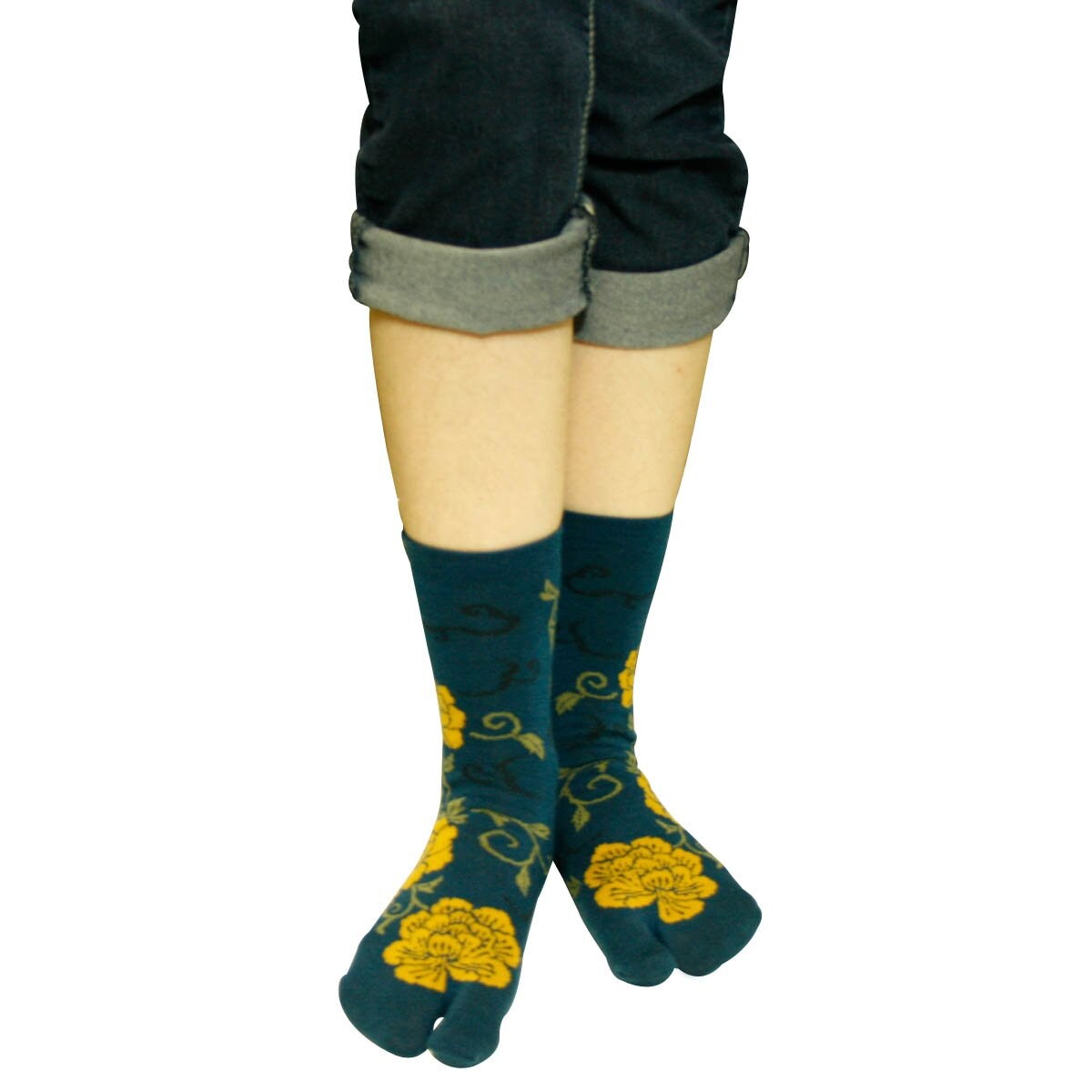 Wrapables Tabi Flip-Flop Socks (Set of 3), Rose & Peony, Dark Blue, Gray, Beige
