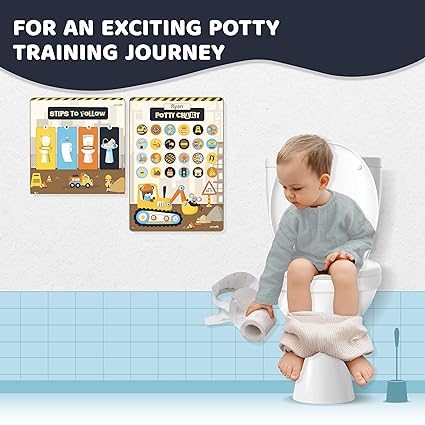 Potty Training Chart for Kids | Great for Toddlers Boys &#x26; Girls | Potty Training Rewards with Glitter Stars | Potty Sticker Chart | Potty Chart for Toddlers Boys and Girls | Construction Potty Chart&#x2026;