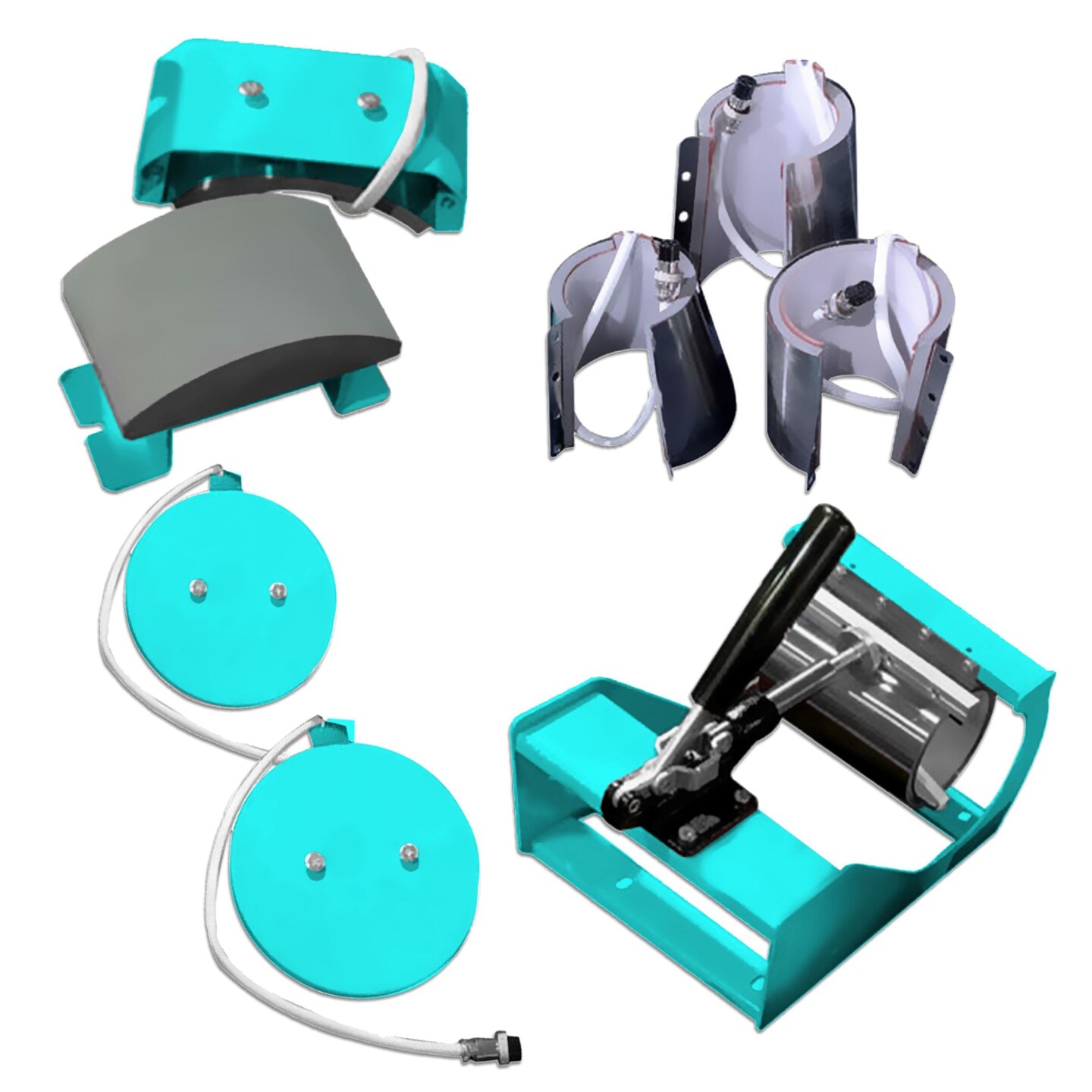 Silhouette Matte Black Cameo 5 w/ 8-in-1 Turquoise Heat Press &#x26; Siser HTV