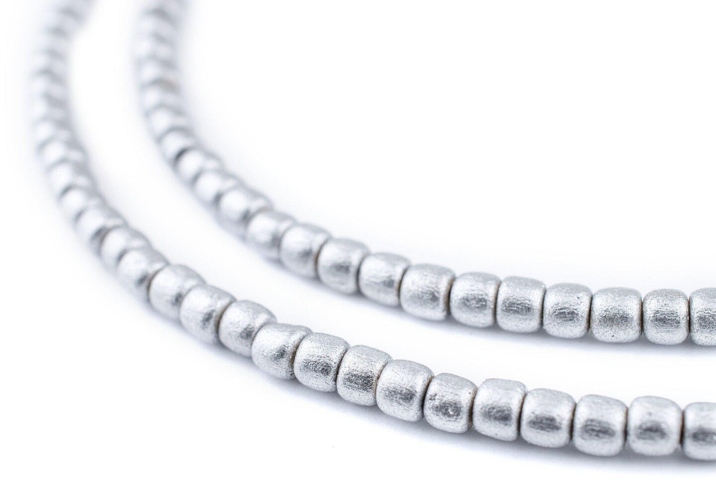 The Bead Chest Silver Nugget Natural Wood Beads (5mm): Organic Eco-Friendly Wooden Bead Strand for DIY Jewelry, Crafts, Necklace and Bracelet Making