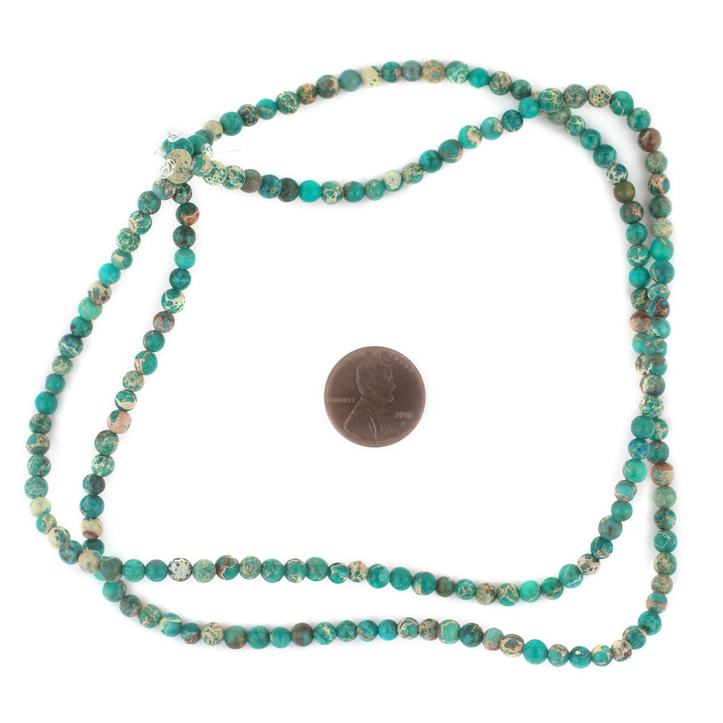 TheBeadChest Green Aqua Sea Sediment Jasper Beads (4mm): Organic Gemstone Round Spherical Energy Stone Healing Power Crystal for Jewelry Bracelet Mala Necklace Making