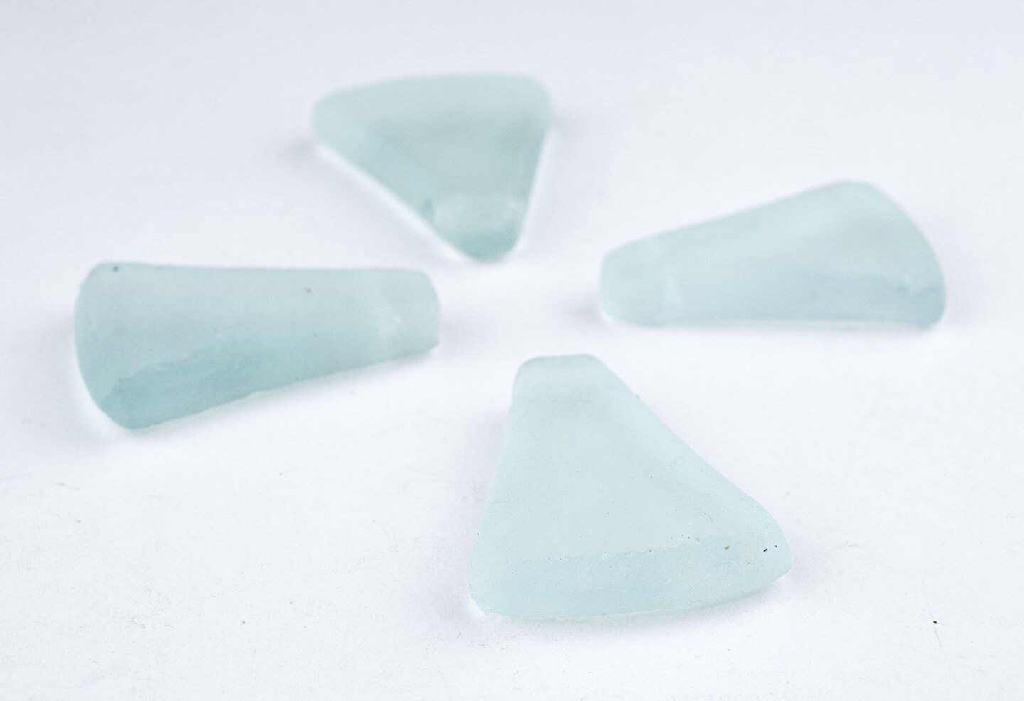 The Bead Chest Triangle Sea Glass Pendants, Frosted Matte Eco-Friendly Translucent Recycled Glass Charms for Jewelry & Necklace Making