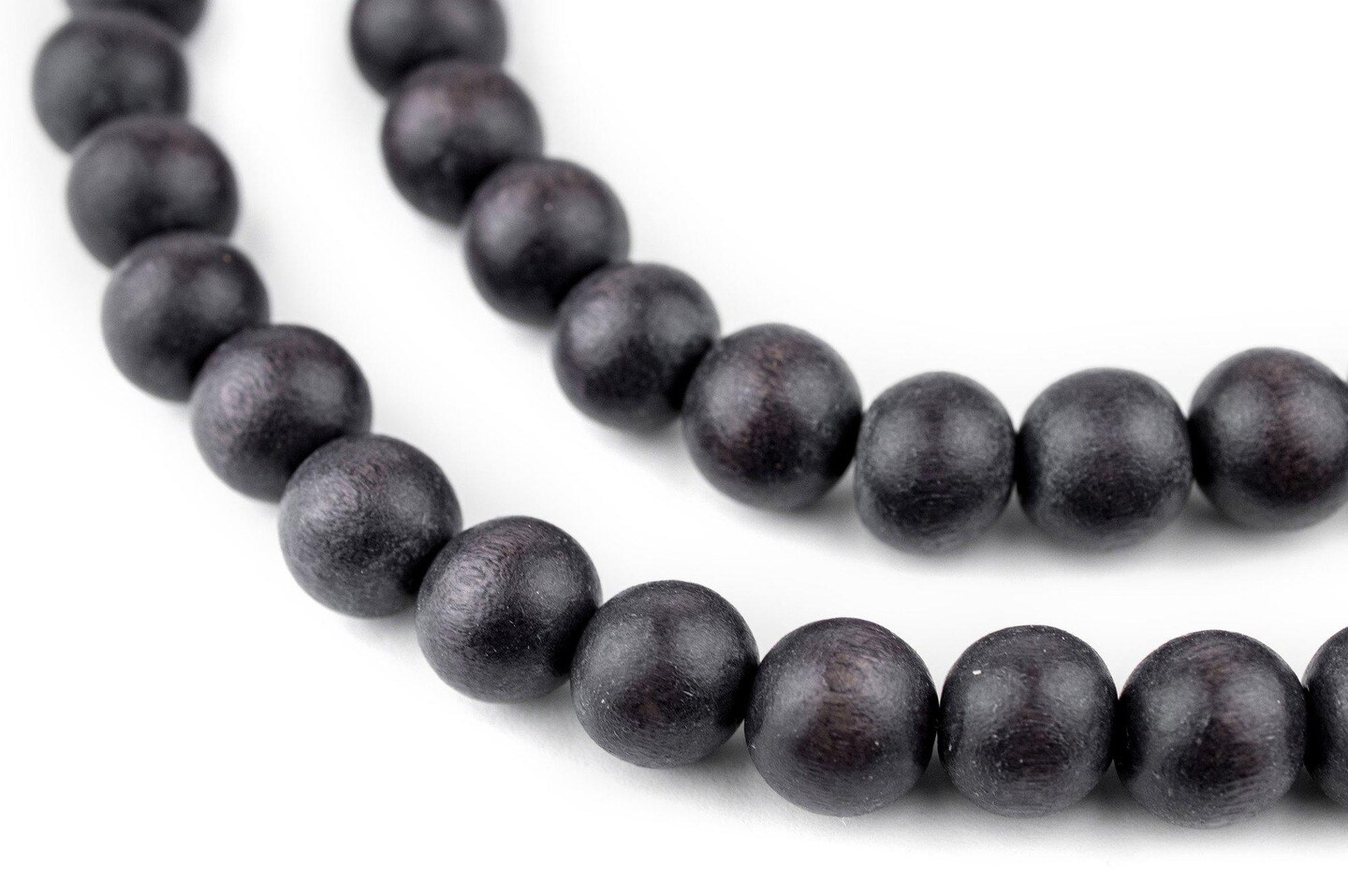 The Bead Chest Natural 12mm Wooden Beads in Grey - Dark for Jewelry Making – Round Loose Wood Spacer Beads I Approximately 35 Beads