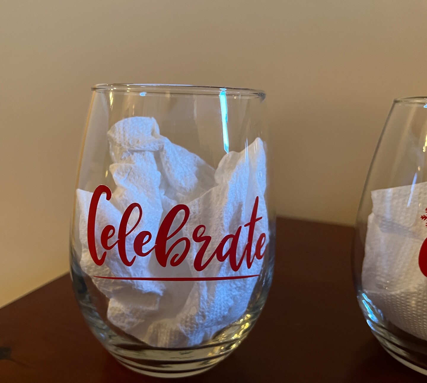 Wine Glasses, Decorated Wine Glasses, Celebrate and Merry Christmas Glasses,  Holiday Gift, Christmas Gift, Wine Tumblers, Glass Tumblers | MakerPlace by  Michaels