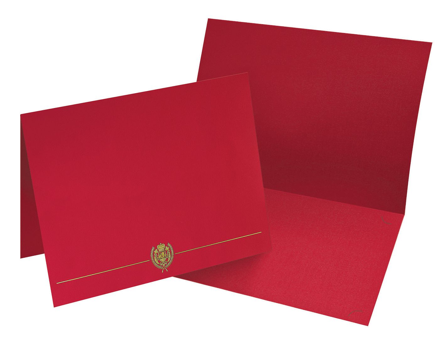 Great Papers! Classic Certificate Cover with Gold Foil Crest, Red, 12&#x22; x 9.375&#x22;(folded) with Die-Cuts for 8.5&#x22; x 11&#x22; Documents, 5 Count