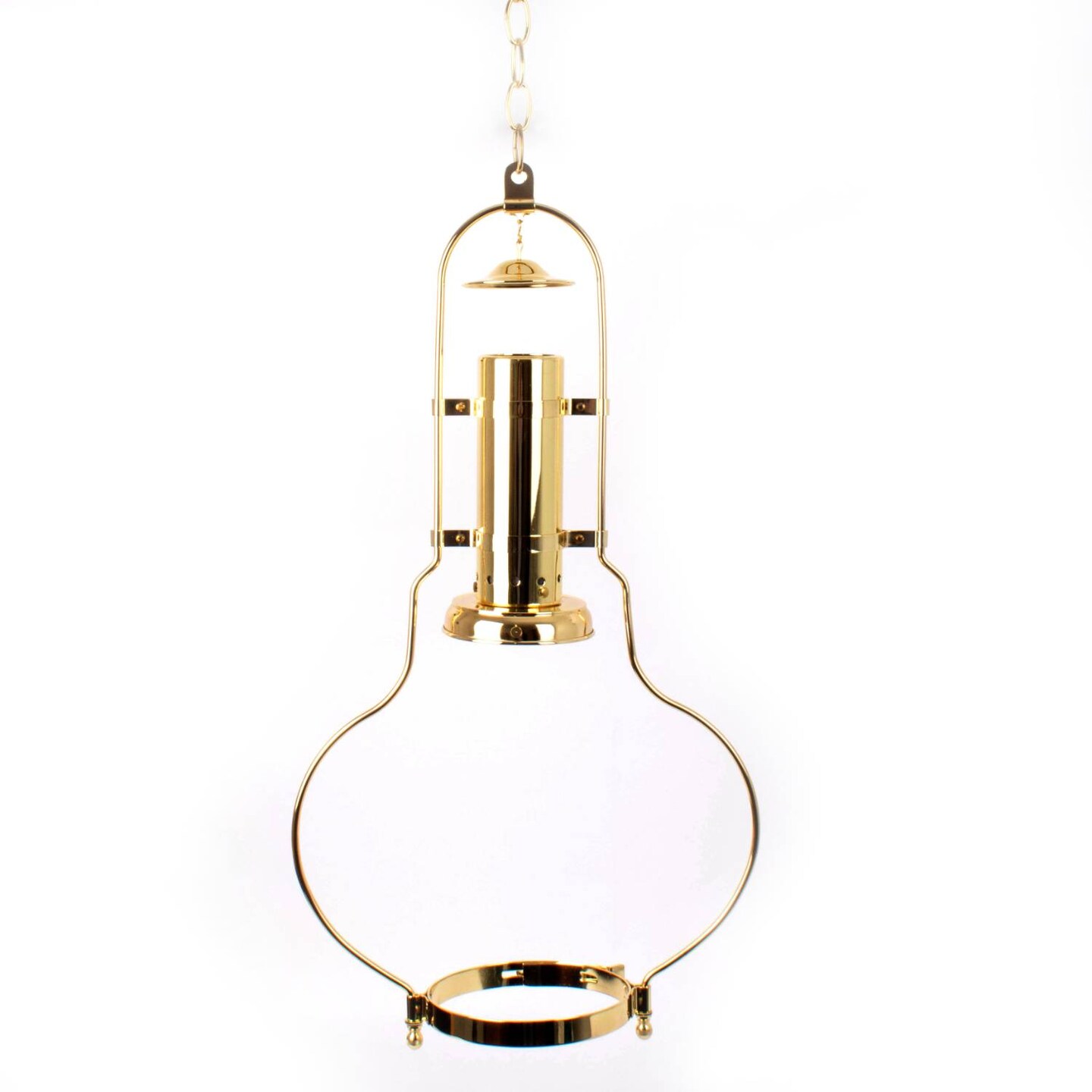 Aladdin Oil Lamp Hanging Frame, BH210 Solid Brass Deluxe Replacement Frame, Fits Aladdin Hanging Brass Chandelier Lamps