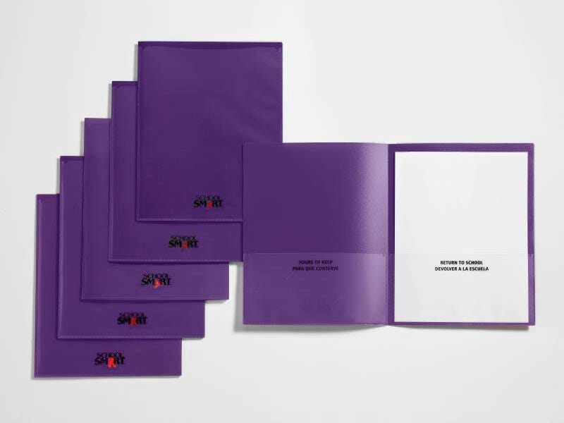 School Smart Take Home Folder, Purple, Set of 24