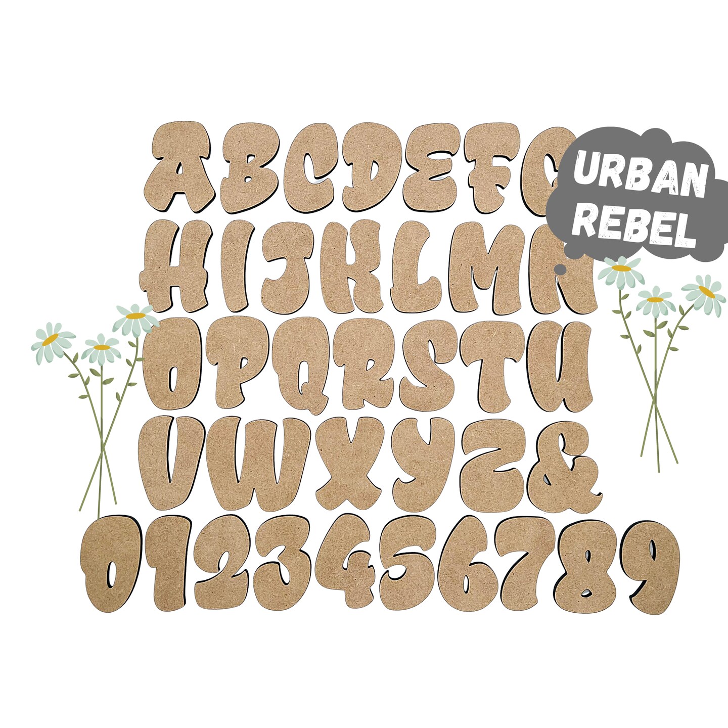 Small Urban Rebel Letter | Bubbly Letters | Unfinished Letters | Craft ...