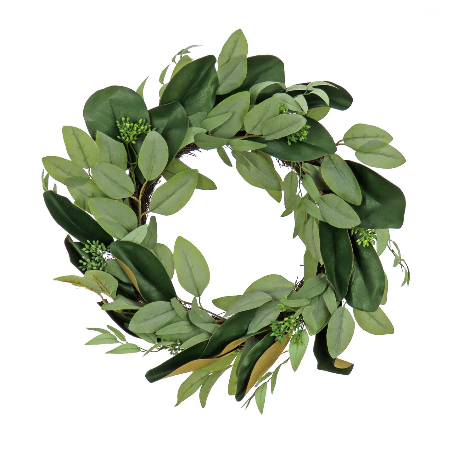 22&#x22; Eucalyptus and Magnolia Leaf Wreath